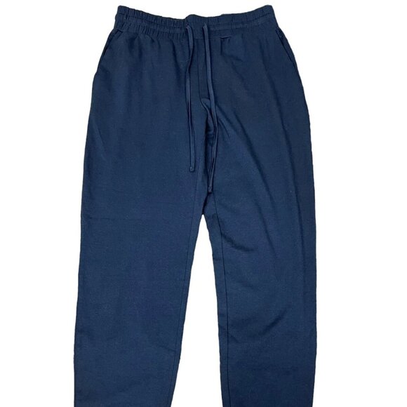 Boden Cuffed Jersey Jogger Elastic Waist Skinny Leg Navy Sweatpants Pockets-Navy - Picture 1 of 13